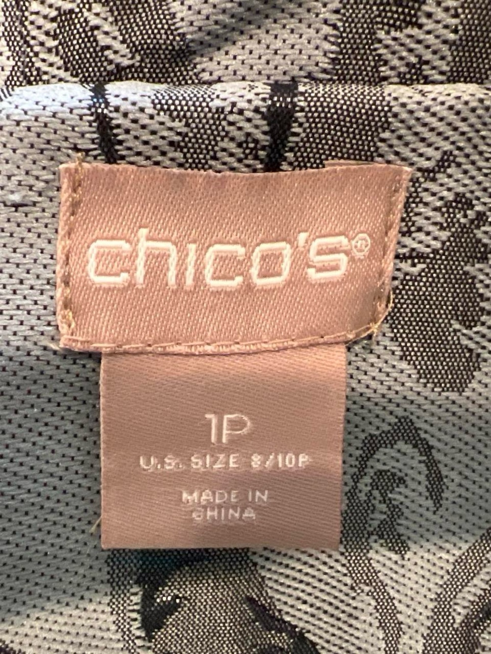 Chico's Slate Blue Floral Jacquard Jacket - Picture 3 of 6